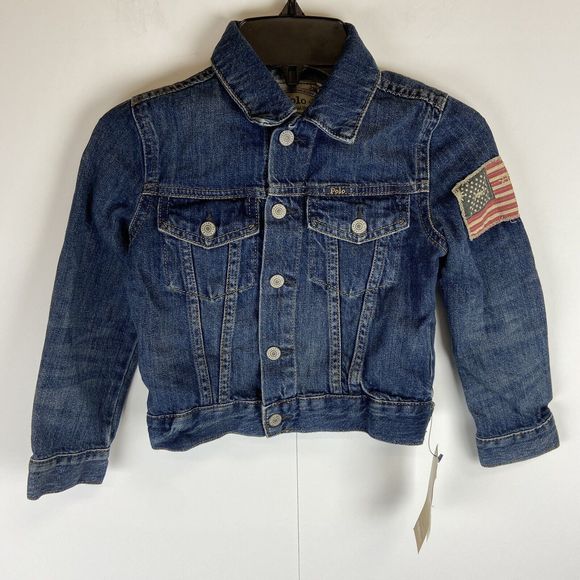Polo Ralph Lauren Other - Polo Ralph Lauren Boys American Flag 1967 Denim Jacket Sz:5